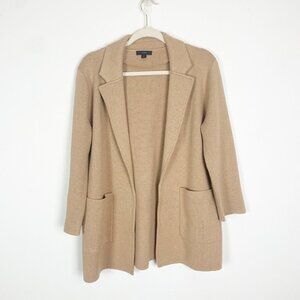 J. Crew Women's M Tan Brown 365 Sophie‎ Knit Open Front Sweater Blazer J0244
